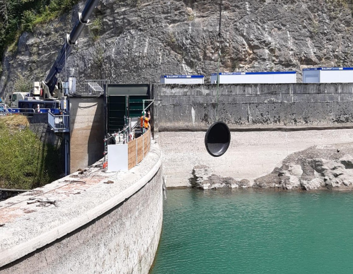 Travaux de maintenance au barrage de Sainte-Engrâce