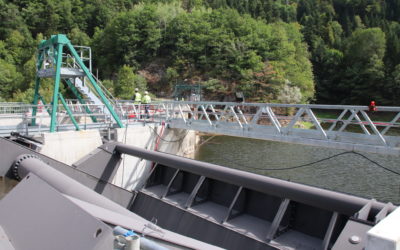 Chantier au barrage des Essarts (Cantal)